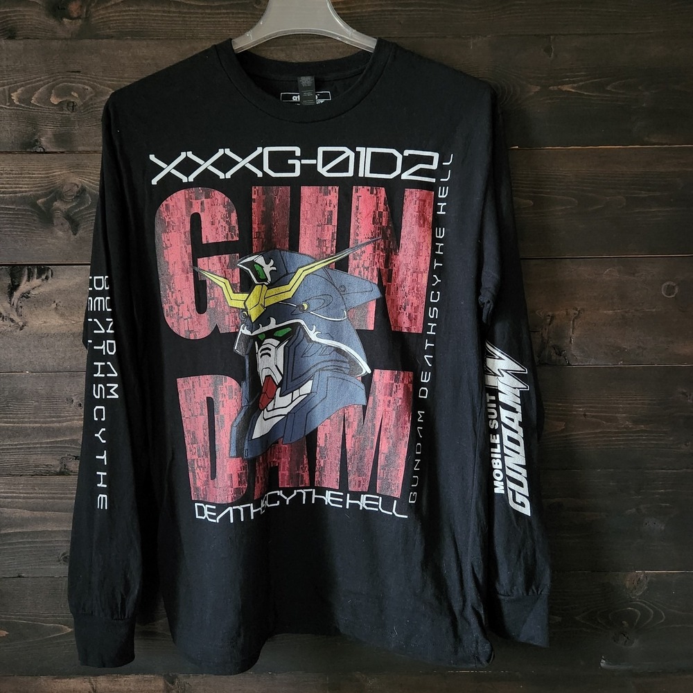 atsuko Mobile Suit Gundam Men's L Long  Sleeve T-Shirt Black NEW - Picture 11 of 11